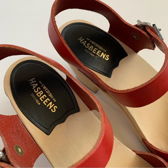 SWEDISH HASBEENS Peep Toe Low Clog Sandal Size 35 - Picture 13 of 15